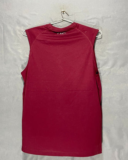 Under Armour Maroon Vest Sports T Shirt For Men XL | Preloved Labels