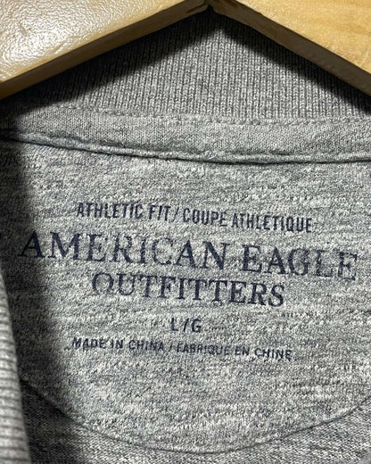 American Eagle Gray Cotton Polo T Shirt For Men Large | Preloved Labels