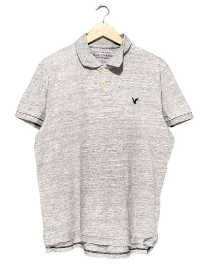 American Eagle Gray Cotton Polo T Shirt For Men Large | Preloved Labels