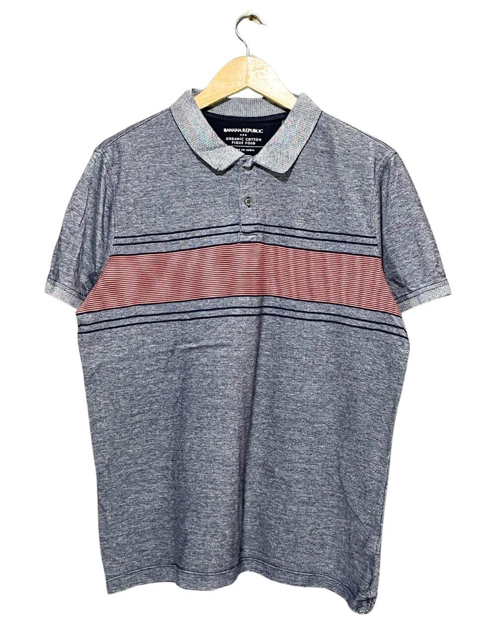 Banana Republic Gray Cotton Polo T Shirt For Men Large | Preloved Labels