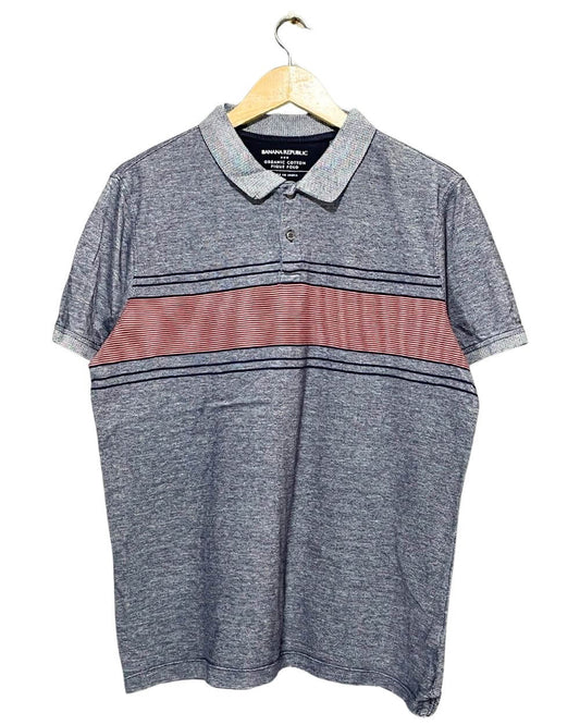 Banana Republic Gray Cotton Polo T Shirt For Men Large | Preloved Labels