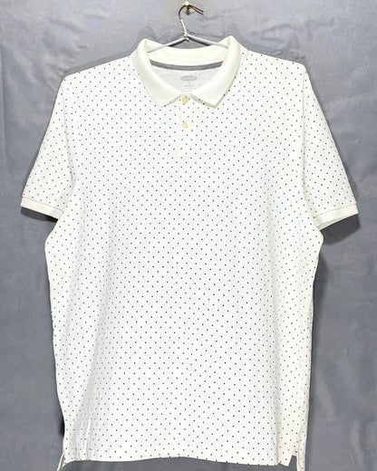 Old Navy White Cotton Polo T Shirt For Men XX Large | Preloved Labels