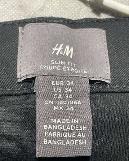 H&M Black Cotton Short For Men Large
