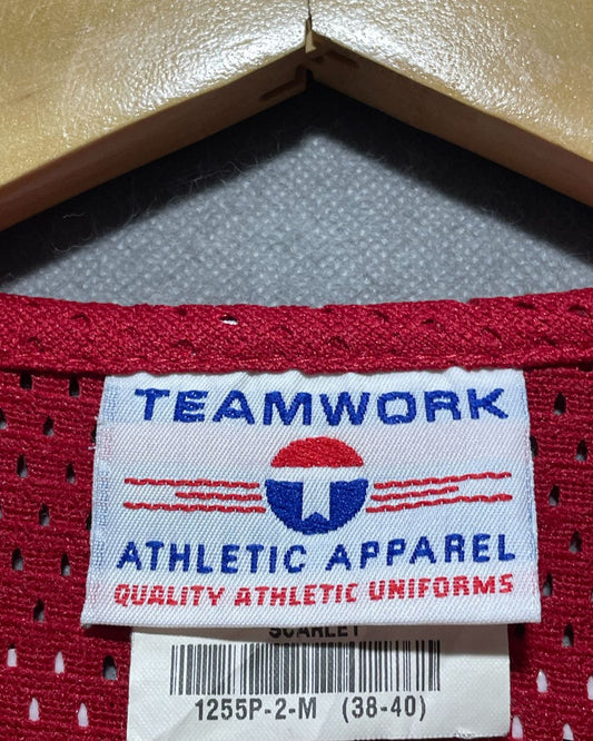 Athletic Apparel Red Sports Vest T Shirt For Men M