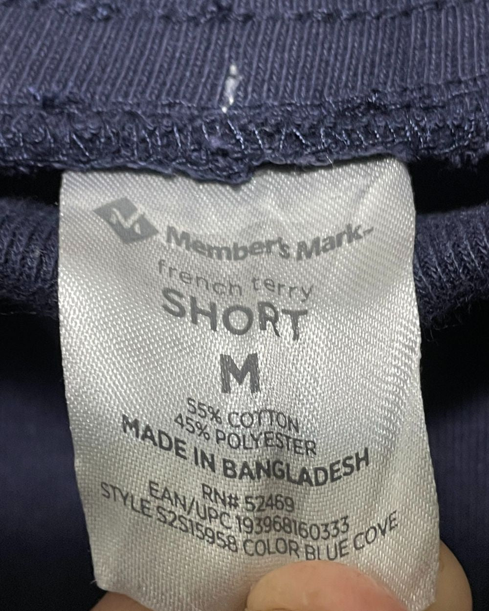 Member's Mark Blue Cotton Short For Men L