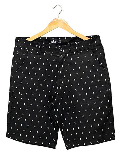 Public Record Black Cotton Short For Men M
