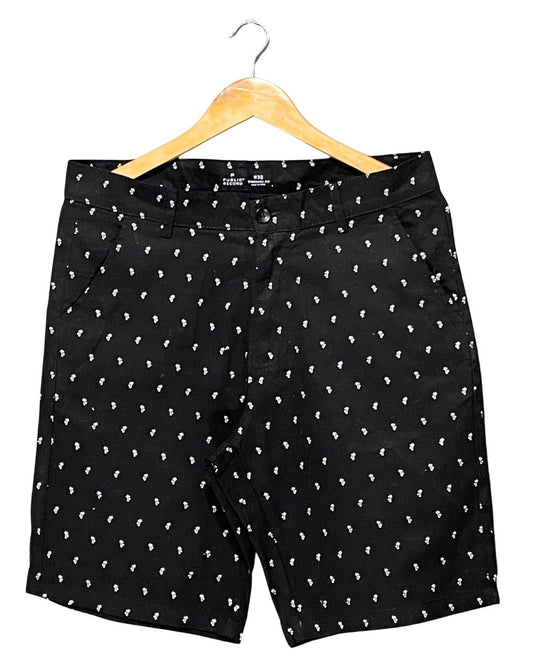 Public Record Black Cotton Short For Men M