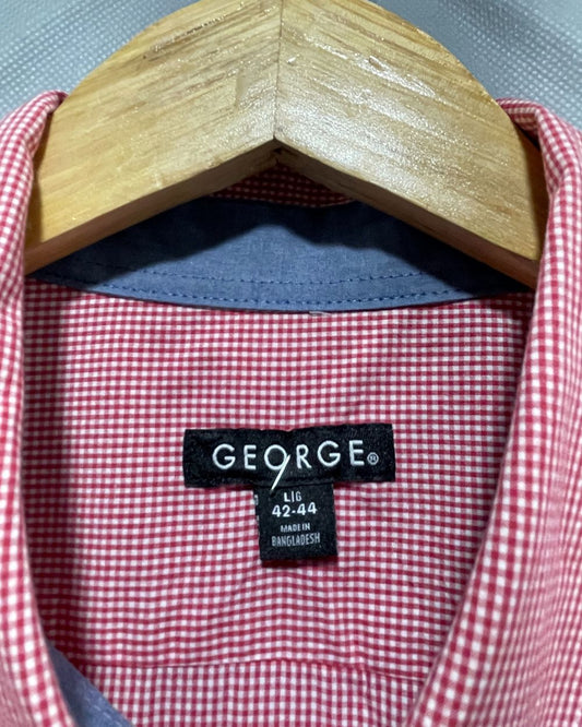 George Red Cotton Shirt For Men Large