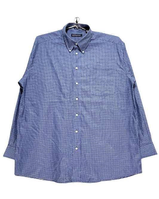 Hathaway Blue Cotton Shirt For Men XX Large