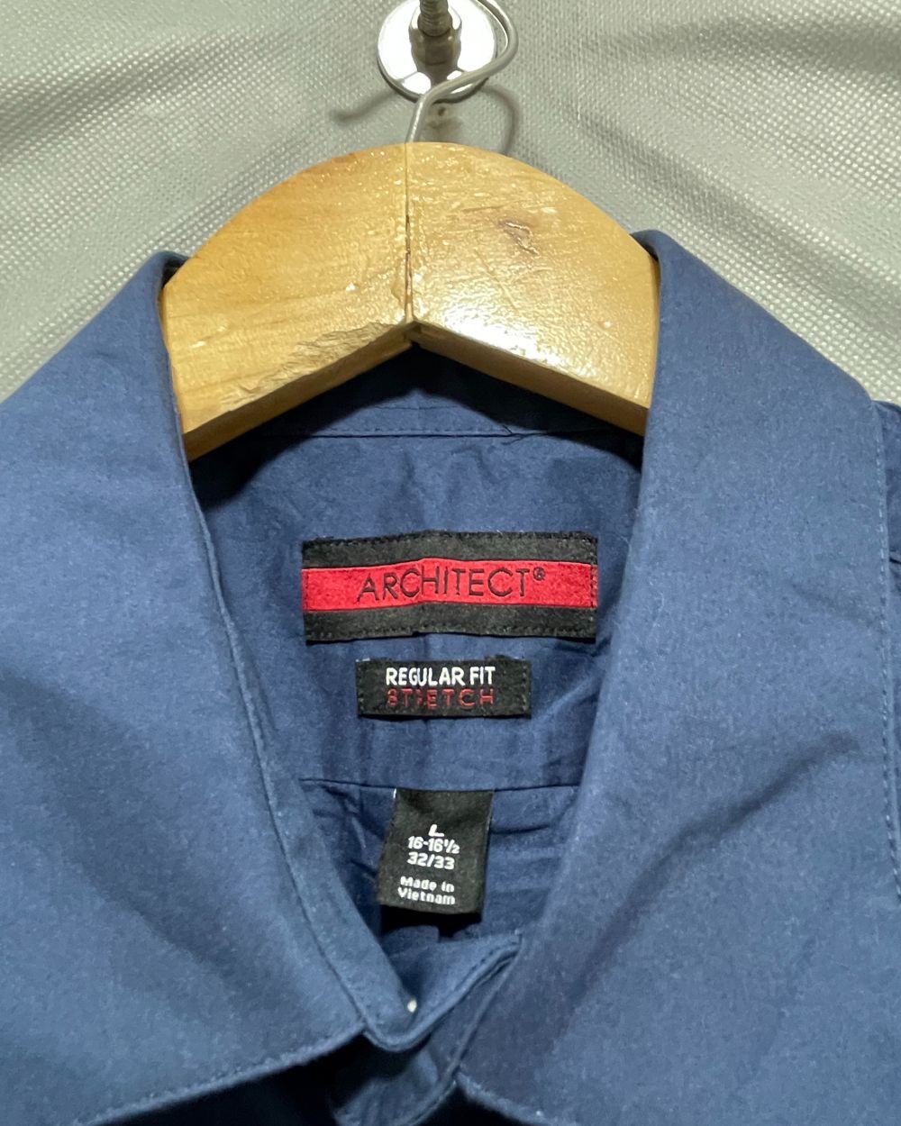 Architect Blue Cotton Shirt For Men XL