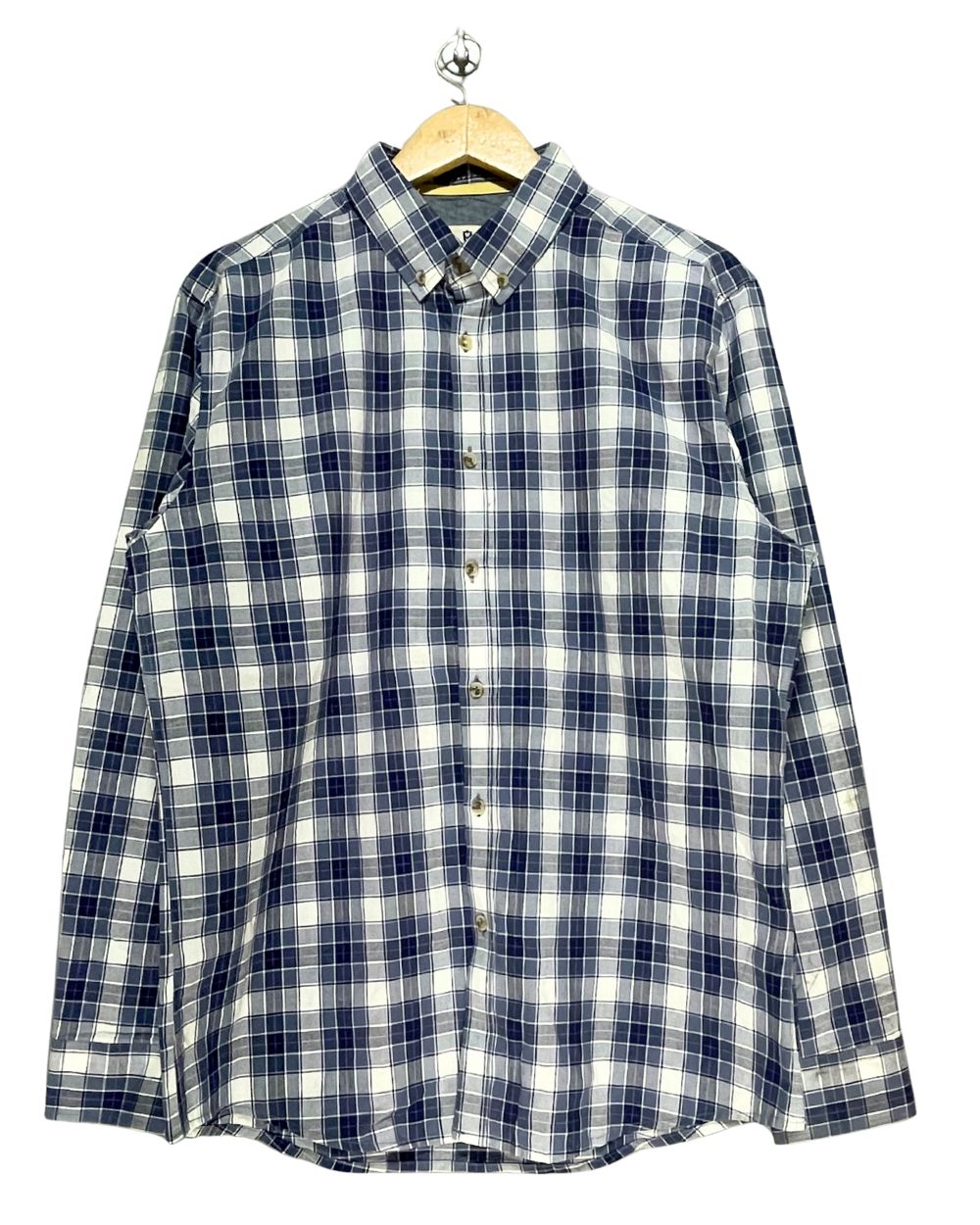 Steel & Jelly Blue Cotton Shirt For Men Large