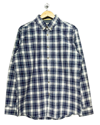 Steel & Jelly Blue Cotton Shirt For Men Large