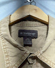 No Boundaries Brown Cotton Shirt For Men Large