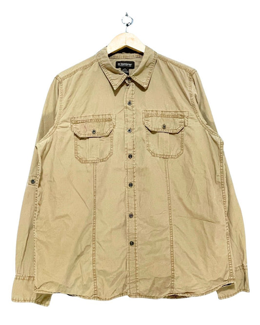 No Boundaries Brown Cotton Shirt For Men Large