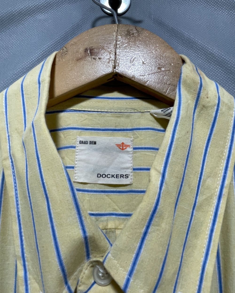 Dockers Yellow Cotton Shirt For Men Large