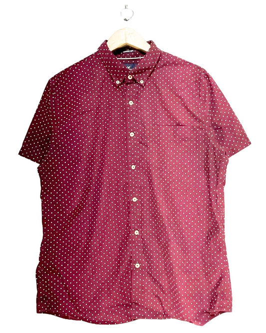 American Eagle Maroon Cotton Shirt For Men Large