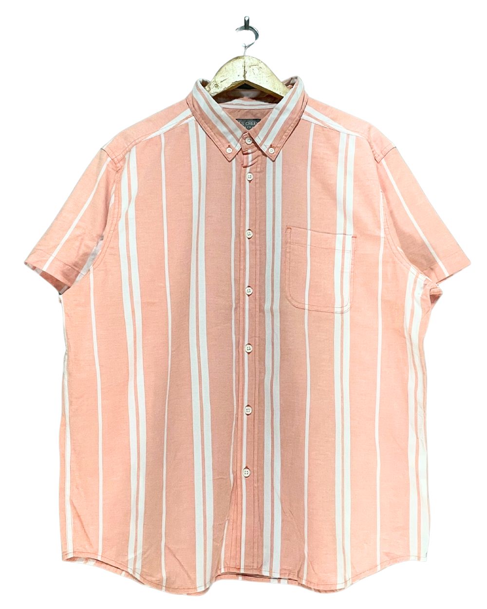 Falls Creek Orange Cotton Shirt For Men X Large