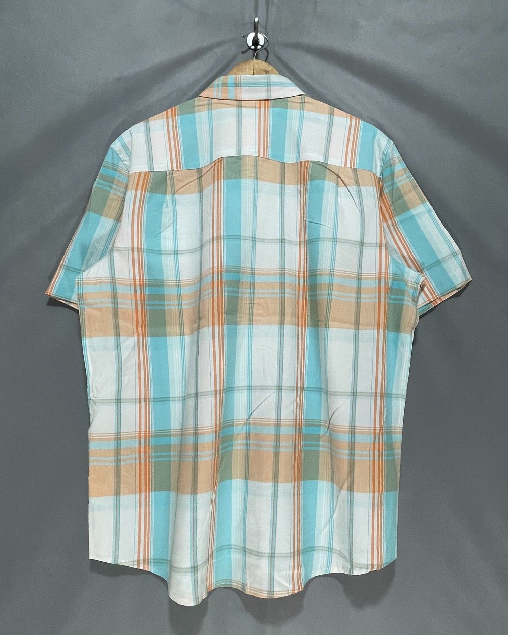 George Orange Cotton Shirt For Men Large