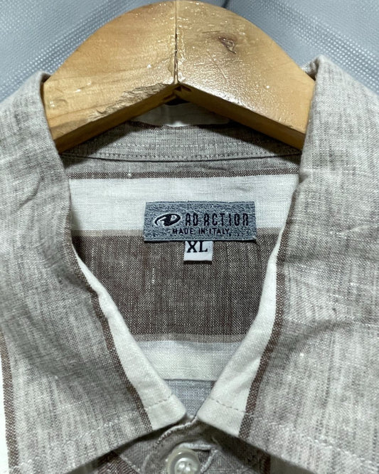 AD Action Brown Cotton Shirt For Men X Large
