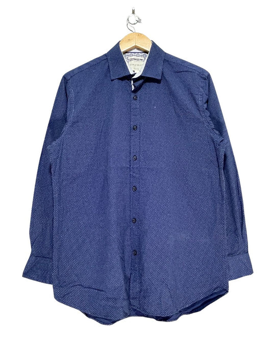 Con Struct Blue Cotton Shirt For Men Large
