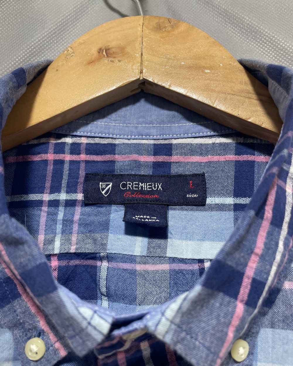 Cremieux Blue Cotton Shirt For Men Large