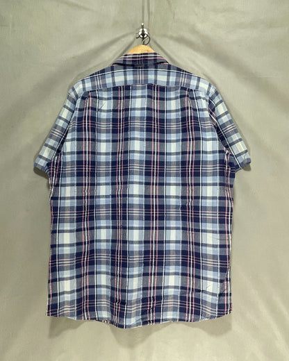 Cremieux Blue Cotton Shirt For Men Large