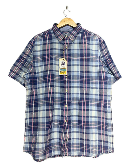 Cremieux Blue Cotton Shirt For Men Large