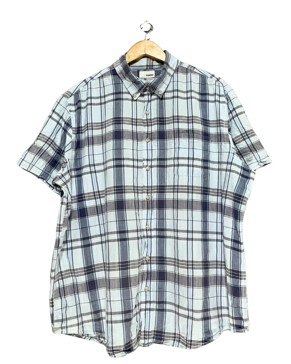 Sonoma Blue Cotton Shirt For Men X Large