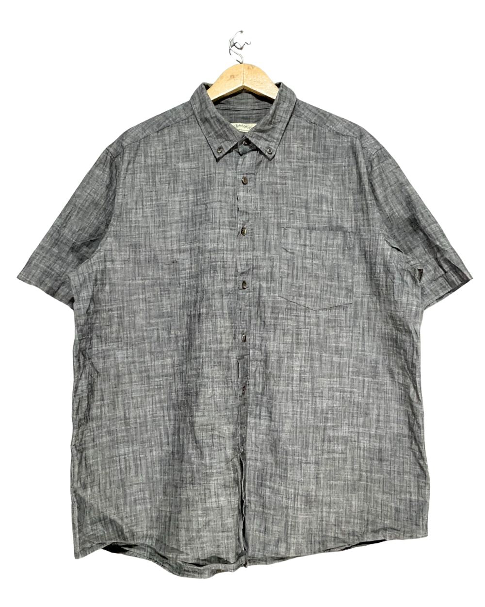 Faded Glory Gray Cotton Shirt For Men Large