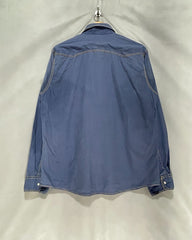 CR2 Blue Cotton Shirt For Men Large
