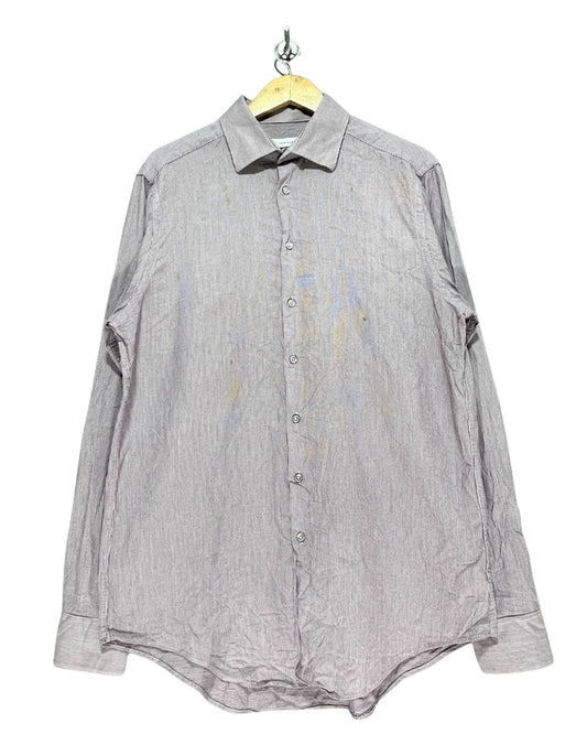 Calvin Klein Purple Cotton Shirt For Men Large