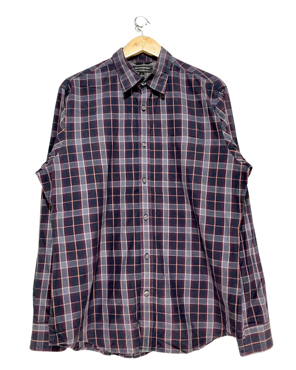 Banana Republic Gray Cotton Shirt For Men Large