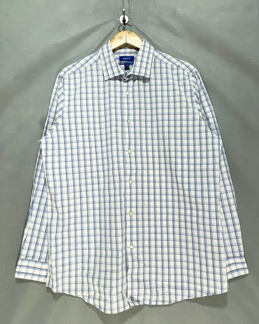 APT.9 Blue Cotton Shirt For Men Large