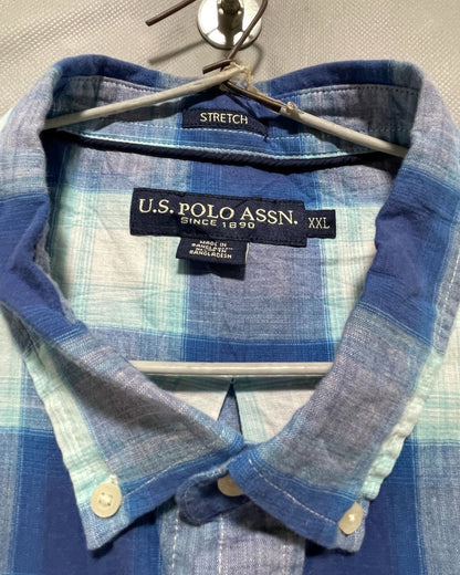 Polo U.S. Assn Blue Cotton Shirt For Men XX Large