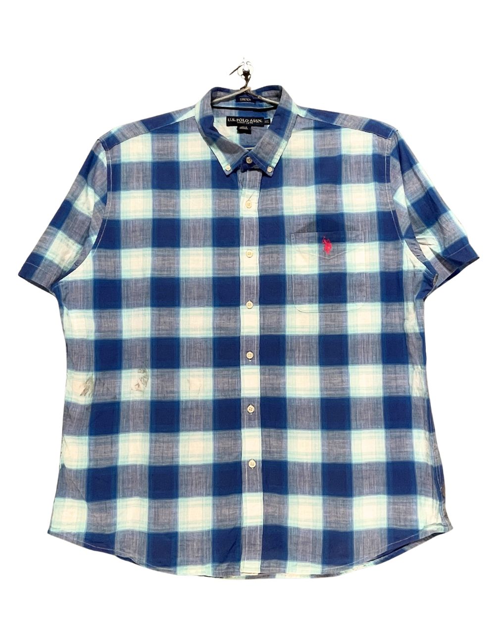 Polo U.S. Assn Blue Cotton Shirt For Men XX Large