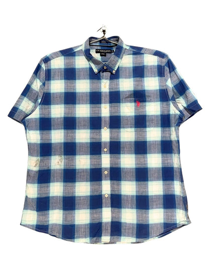 Polo U.S. Assn Blue Cotton Shirt For Men XX Large