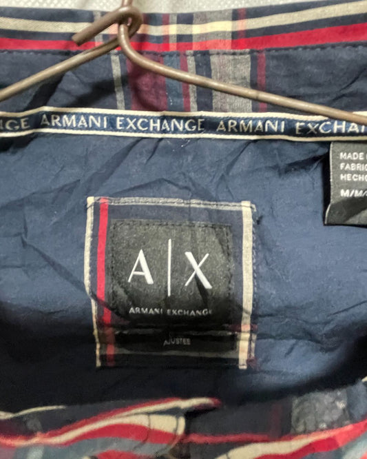 Armani Exchange Blue Cotton Shirt For Men M