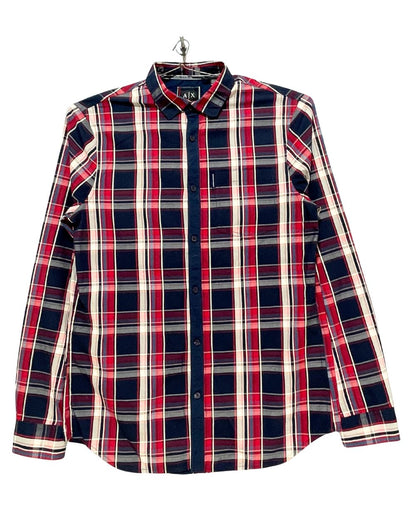 Armani Exchange Blue Cotton Shirt For Men M