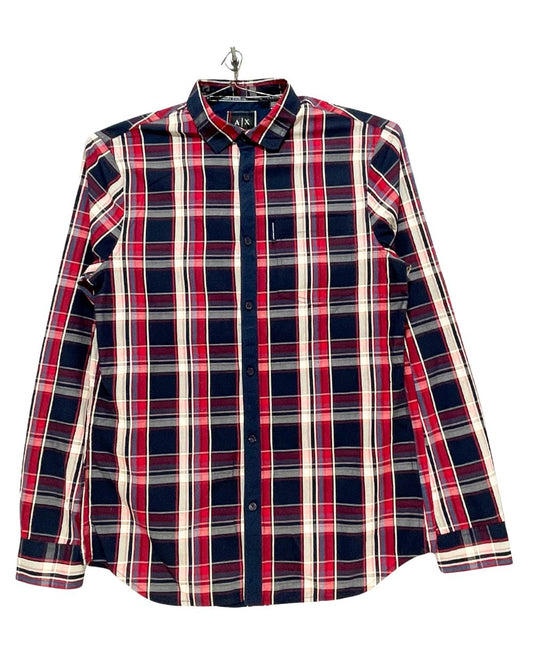 Armani Exchange Blue Cotton Shirt For Men M