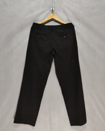 Van Heusen Black Cotton Dress Pant For Men Medium