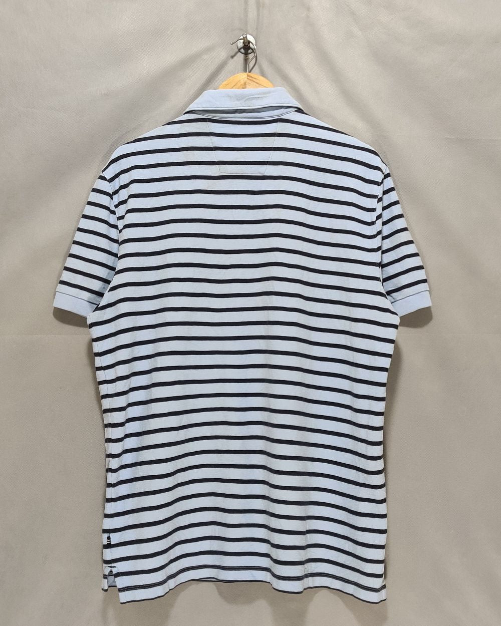 Nautica Blue Cotton Polo T Shirt For Men Large