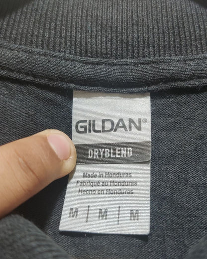 Gildan Black Cotton Polo T Shirt For Men M