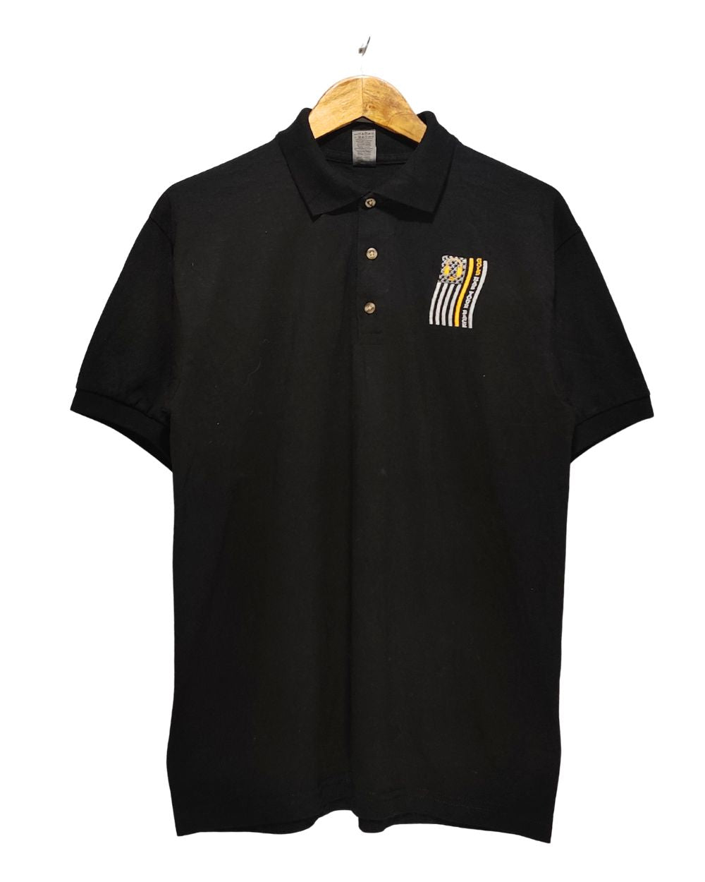 Gildan Black Cotton Polo T Shirt For Men M