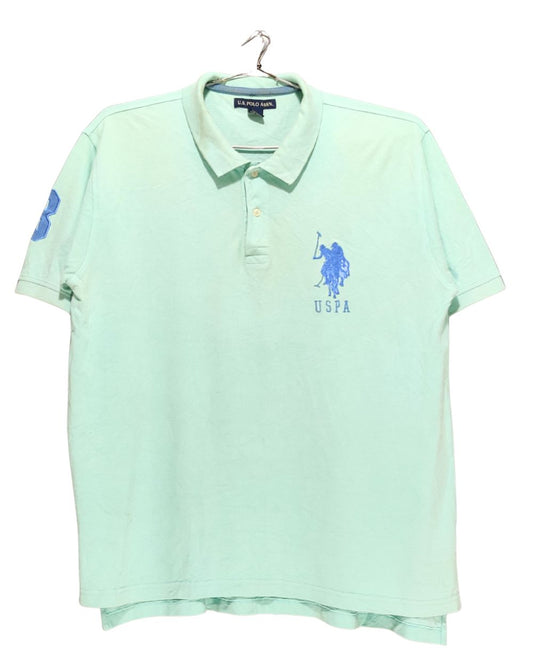 Polo U.S. Assn Blue Cotton Polo T Shirt For Men X Large