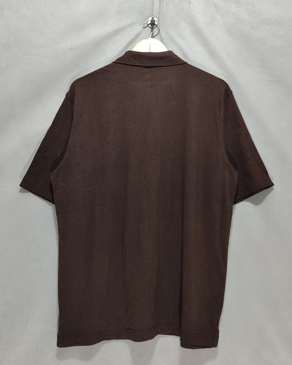 Puritan Brown Cotton Polo T Shirt For Men Large
