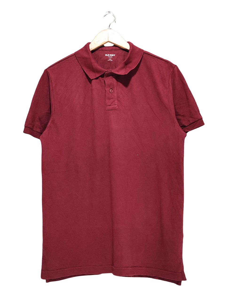 Old Navy Maroon Cotton Polo T Shirt For Men Large