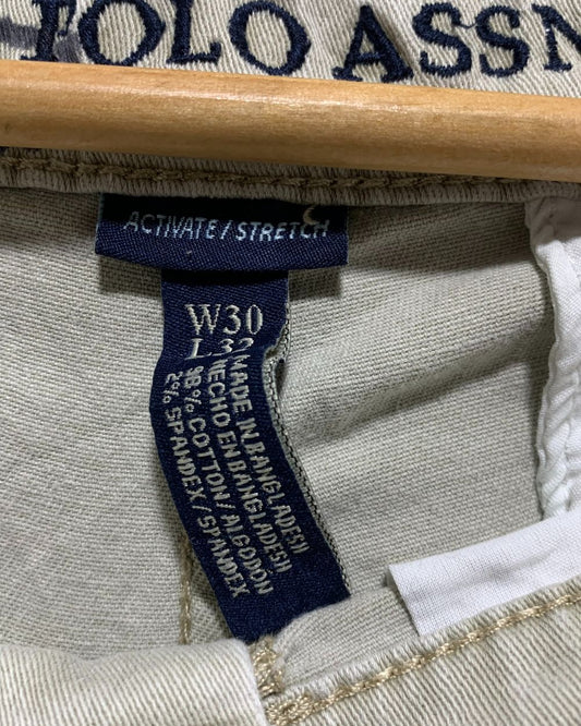 Polo U.S. Assn Cream Cotton For Men Cargo Pant M