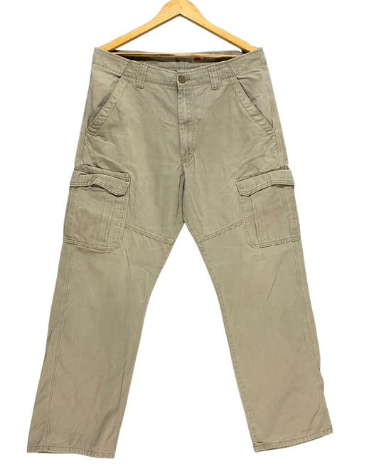 Wrangler Khaki Cotton For Men Cargo Pant L