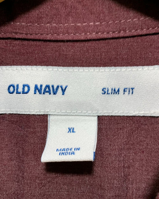 Old Navy Maroon Cotton Shirt For Men XL