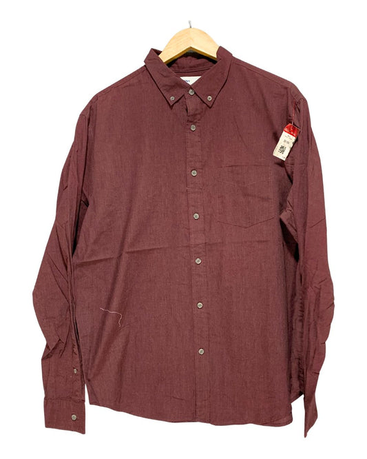 Old Navy Maroon Cotton Shirt For Men XL